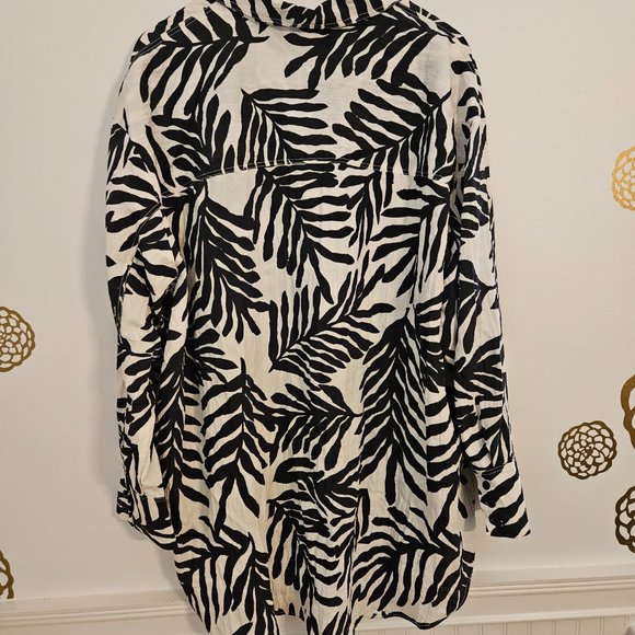 H&M Black and White Leaf Pattern Tunic - Picture 4 of 10